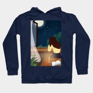 Night Room Girl Hoodie